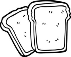 line drawing cartoon toast vector