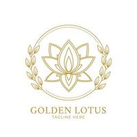 golden lotus logo design for tattoo corporate or company vector