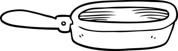 line drawing cartoon frying pan vector