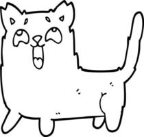 line drawing cartoon funny cat vector