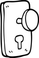 line drawing cartoon door handle vector