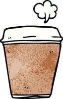 cartoon doodle coffee cup vector