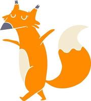 flat color style cartoon fox vector