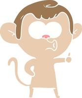 flat color style cartoon hooting monkey vector