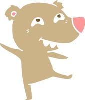 flat color style cartoon bear dancing vector