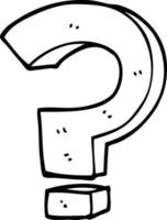 line drawing cartoon question mark vector