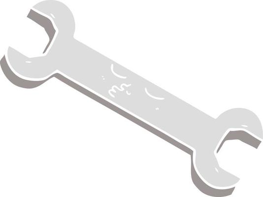 flat color style cartoon spanner