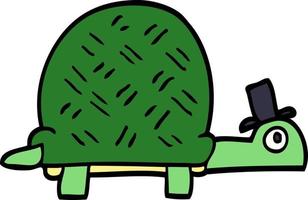 cartoon doodle funny tortoise vector