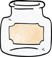 cartoon doodle of clear glass jar vector