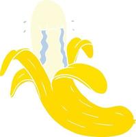 flat color style cartoon crying banana vector