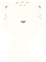 happy flat color style cartoon polar bear sitting vector