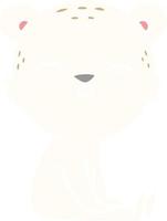 happy flat color style cartoon polar bear sitting vector