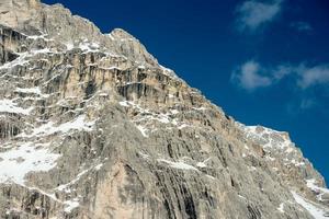 dolomites mountain snow landscape in winter photo