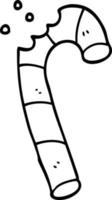 line drawing cartoon xmas candy cane vector