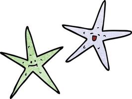 cartoon doodle star fish vector