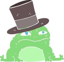 flat color style cartoon rich toad vector