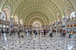 WASHINGTON, USA - APRIL 27 2017 - washington dc union station internal view on busy hour photo