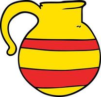 cartoon doodle striped jug vector