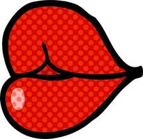 cartoon doodle red lips vector