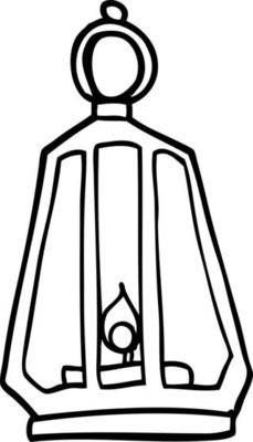 line drawing cartoon lamp