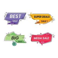 Memphis geometric style flat sale and discount banner design vector