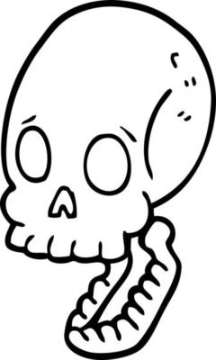 line drawing cartoon skull