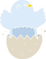 flat color style cartoon hatching chicken vector