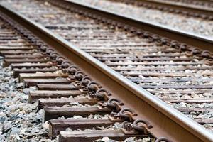 Railroad tracks detail close up photo