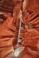 Antelope Canyon view with light rays photo