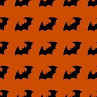 Halloween flying bat.  Vampire vector bat. Dark silhouette of bats flying in a flat style. Seamless pattern. Halloween background.