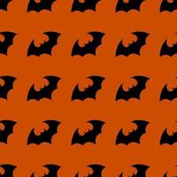 Halloween flying bat.  Vampire vector bat. Dark silhouette of bats flying in a flat style. Seamless pattern. Halloween background.