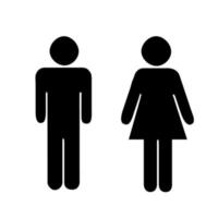 icono de baño unisex. icono vectorial de hombre y mujer. icono de signo de wc. símbolo de baño vector