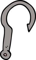 cartoon doodle fish hook vector