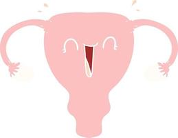 flat color style cartoon happy uterus vector