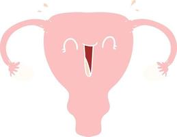 flat color style cartoon happy uterus vector