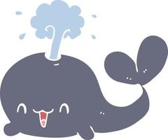 flat color style cartoon whale vector