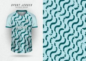 Background mockup for sport shirt, workout shirt, running shirt, blue green zigzag pattern. vector