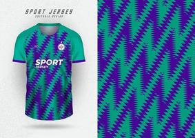 maqueta de fondo para camisa deportiva, camisa de gimnasia, camisa para correr, patrón de zigzag verde púrpura. vector