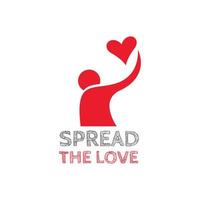 Spread the love typography design logo vector