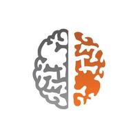 Human brain vector design with two tone color