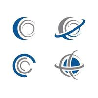 Abstract planet and orbit circle logo set vector