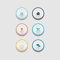 Circle web design button collection vector