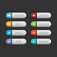 Colorful web button on a dark background vector