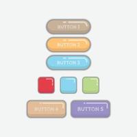 Shiny cute web buttons flat design vector