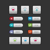 Colorful web button on a dark background vector