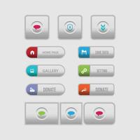 Colorful flat web design button vector