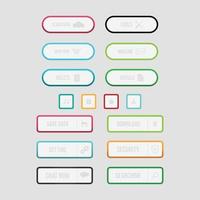 botón de diseño web plano colorido vector