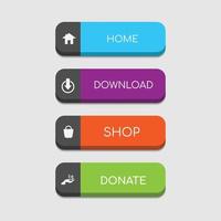 Colorful flat web design button vector