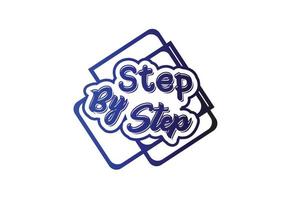 Step by step letter logo and sticker design template vector