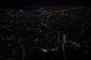 mexico city aerial night view panorama of heavy traffic photo